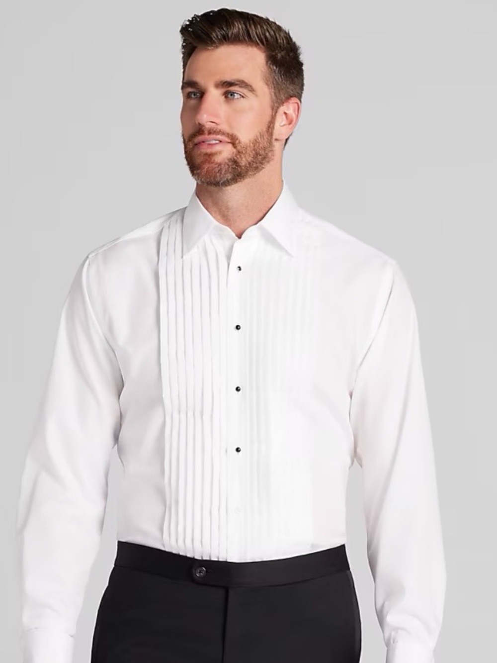 CHAPLIN WHITE PLEATED TUXEDO DHIRT SIZE SMALL 34-35